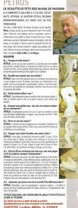 TV France publie un portrait-interview du sculpteur