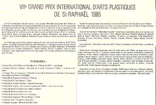 Palmarès du Grand Prix International d'Arts Plastiques de St Raphaël