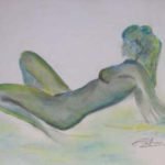 Dessin au pastel vert, 1998