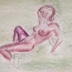 Nu - Femme de trois-quart - Pastel