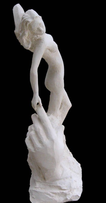 La Naissance d'Eve, une sculpture en taille directe