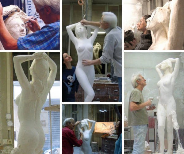 La création de la statue en bronze