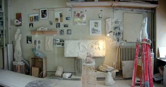 12/04/2006 : vue panoramique de l'atelier du sculpteur à Paris