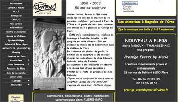 Août 2008 : le Sculpteur Pétrus et la stèle de Paulette Duhalde font la 